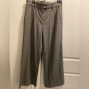 American Eagle Outfitters Plaid Wide-Leg Trousers in Gray